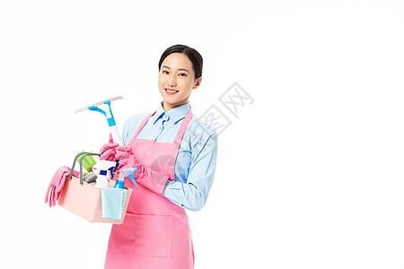 家政服务女性清洁擦拭图片素材